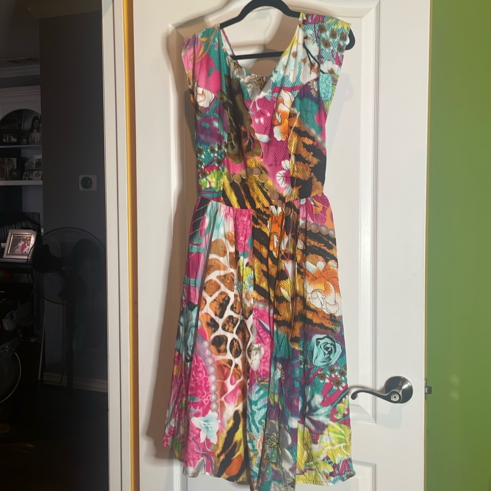 Chaudry dress Size small NWT SAMPLE P2P 18 tye back 🩷🧡🌸💙🩵